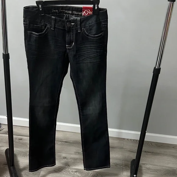 Guess Jeans Pismo Straight Leg Dark Wash Jeans for Women - Picture 6 of 7